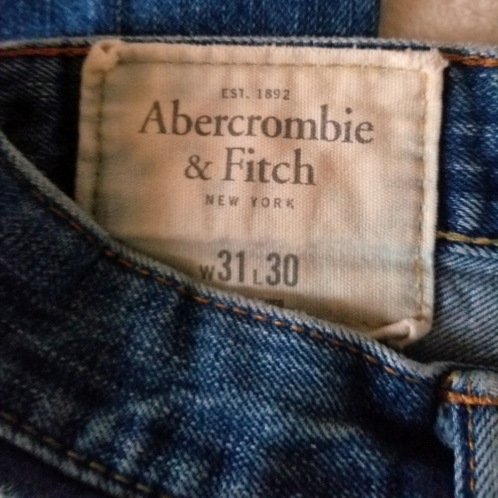 Abercrombie & Fitch jeans, W31 x L30, Blue with mild distressing